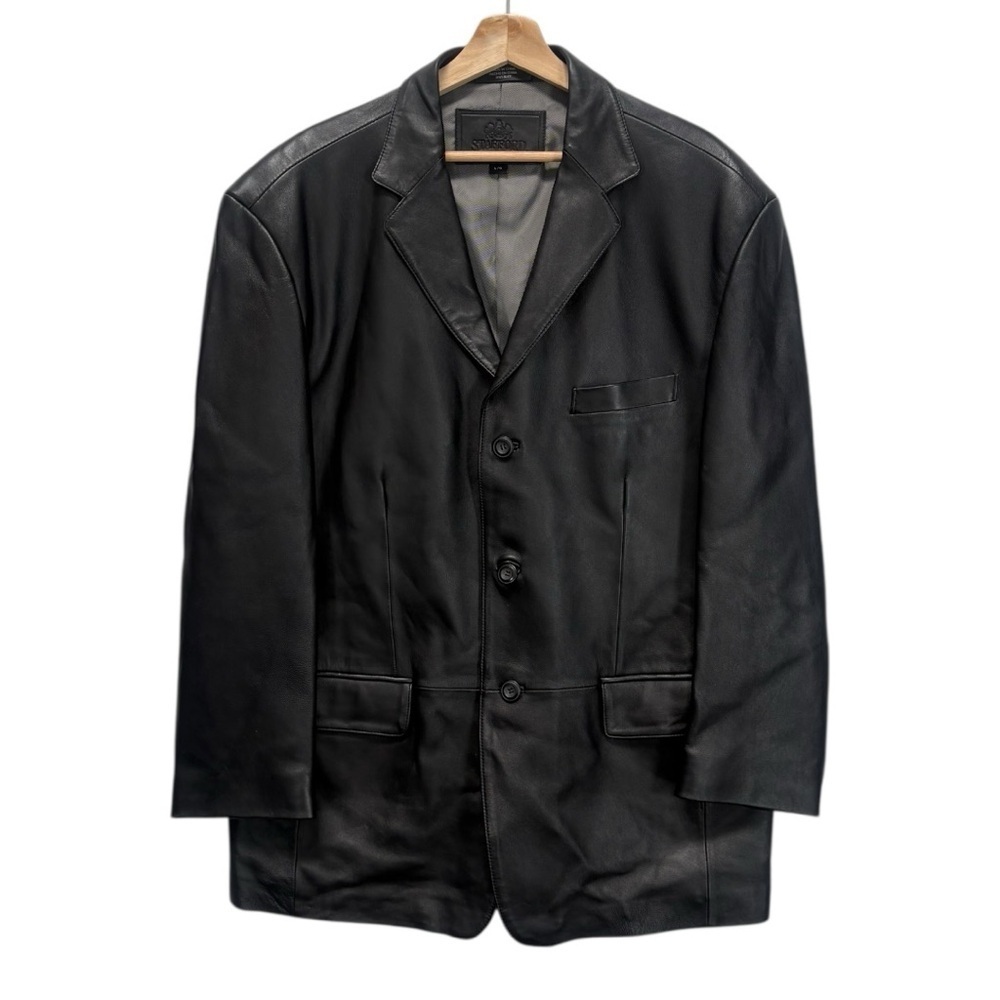 Stafford Leather Sports Coat Blazer Size Large